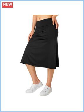 Women's Midi Knee Length Skirts with Zipper Pockets, Athletic Skorts for